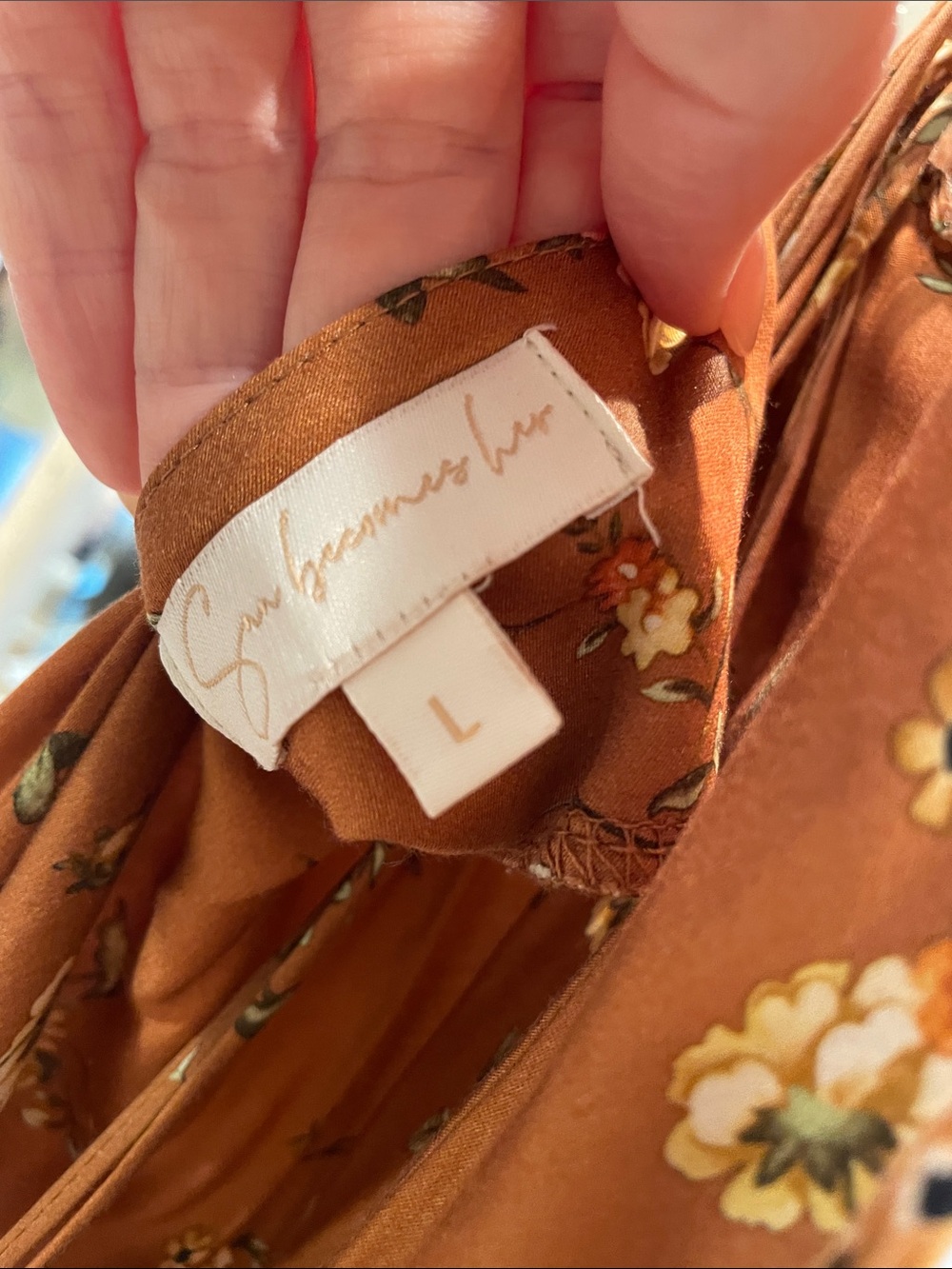 PacSun Rust Floral Slip Maxi Dress with Spaghetti Straps - Picture 3 of 3